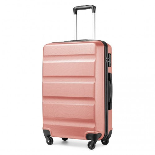 Kono 24 Inch Check in Luggage - Streamlined ABS Hardshell Suitcase with Secure TSA Lock - Nude