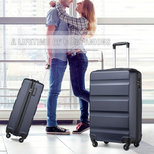 Kono 19 Inch Cabin Size Carry On Suitcase - Streamlined Lightweight ABS Hardshell with Secure TSA Lock - Navy