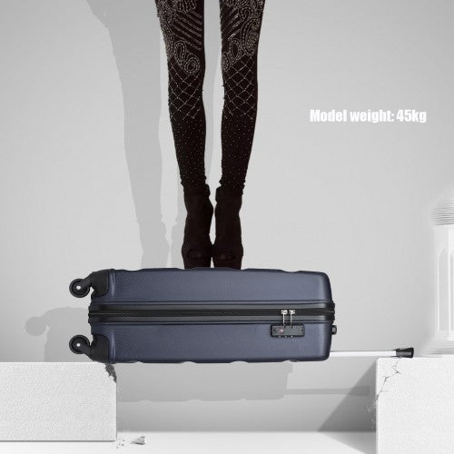 Kono 19 Inch Cabin Size Carry On Suitcase - Streamlined Lightweight ABS Hardshell with Secure TSA Lock - Navy