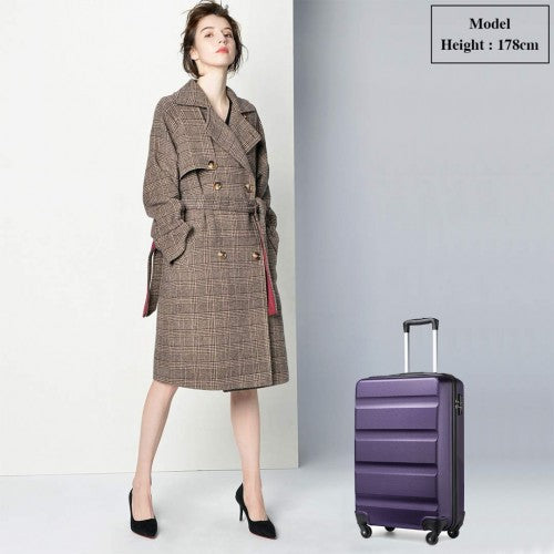 Kono 19 Inch Cabin Size Carry On Suitcase - Streamlined Lightweight ABS Hardshell with Secure TSA Lock - Purple