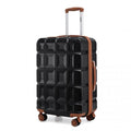 Kono 24 Inch Lightweight Hard Shell ABS Suitcase With TSA Lock - Black And Brown