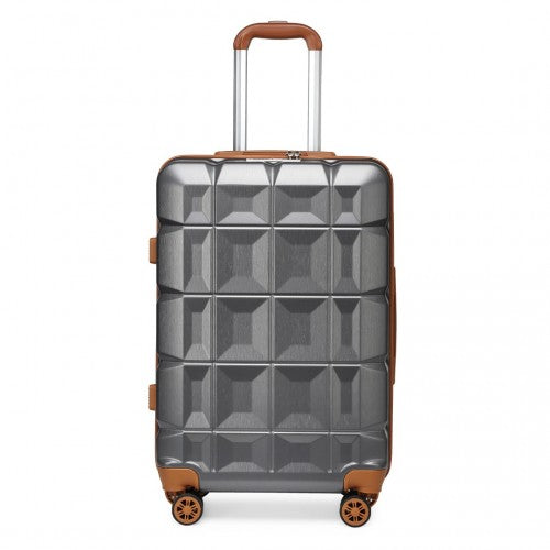 Kono 24 Inch Lightweight Hard Shell ABS Suitcase With TSA Lock - Grey