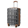 Kono 24 Inch Lightweight Hard Shell ABS Suitcase With TSA Lock - Grey