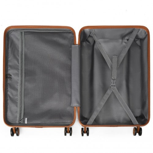 Kono 28 Inch Lightweight Hard Shell ABS Suitcase With TSA Lock - Grey