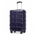 Kono 20 Inch Lightweight Hard Shell ABS Luggage Cabin Suitcase With TSA Lock - Navy