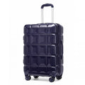 Kono 24 Inch Lightweight Hard Shell ABS Suitcase With TSA Lock - Navy