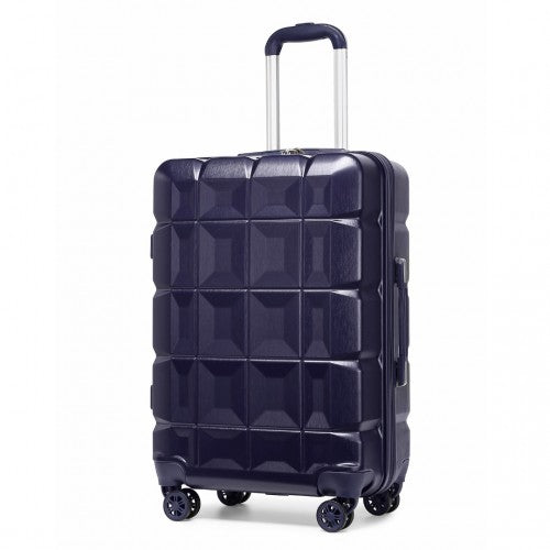 Kono 24 Inch Lightweight Hard Shell ABS Suitcase With TSA Lock - Navy