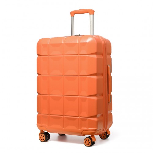 Kono 24 Inch Lightweight Hard Shell ABS Suitcase With TSA Lock - Orange