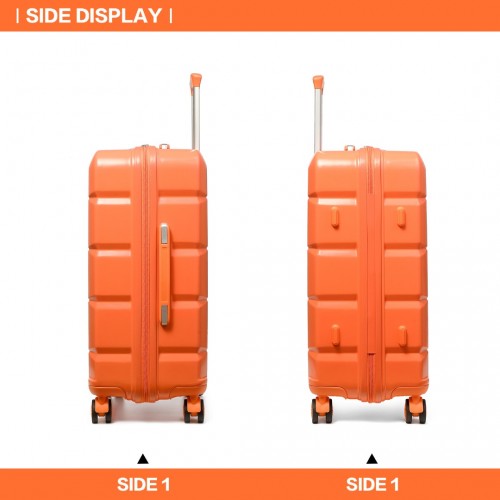 Kono 24 Inch Lightweight Hard Shell ABS Suitcase With TSA Lock - Orange