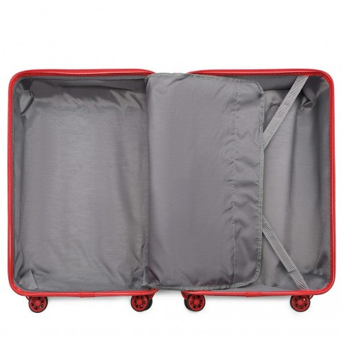 Kono 24 Inch Lightweight Hard Shell ABS Suitcase With TSA Lock - Red