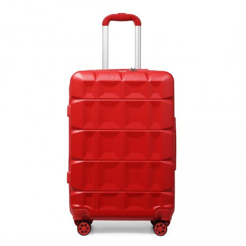 Kono 24 Inch Lightweight Hard Shell ABS Suitcase With TSA Lock - Red