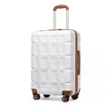 Kono 28 Inch Lightweight Hard Shell ABS Suitcase With TSA Lock - White