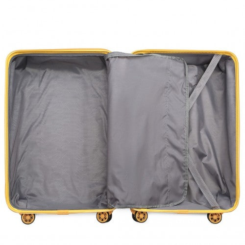 Kono 20 Inch Lightweight Hard Shell ABS Luggage Cabin Suitcase With TSA Lock - Yellow