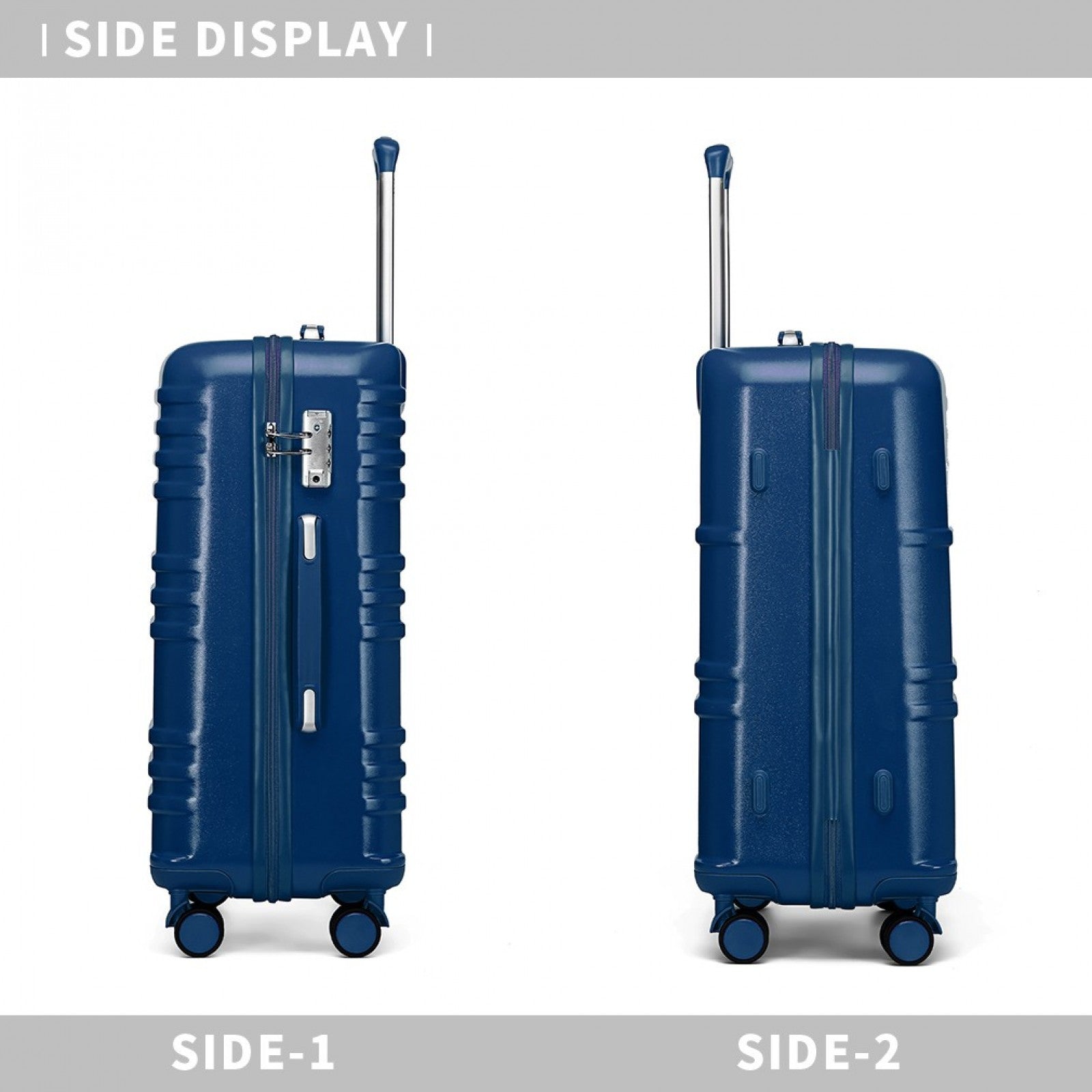 British Traveller 24 Inch Durable Polycarbonate and ABS Hard Shell Suitcase With TSA Lock - Navy