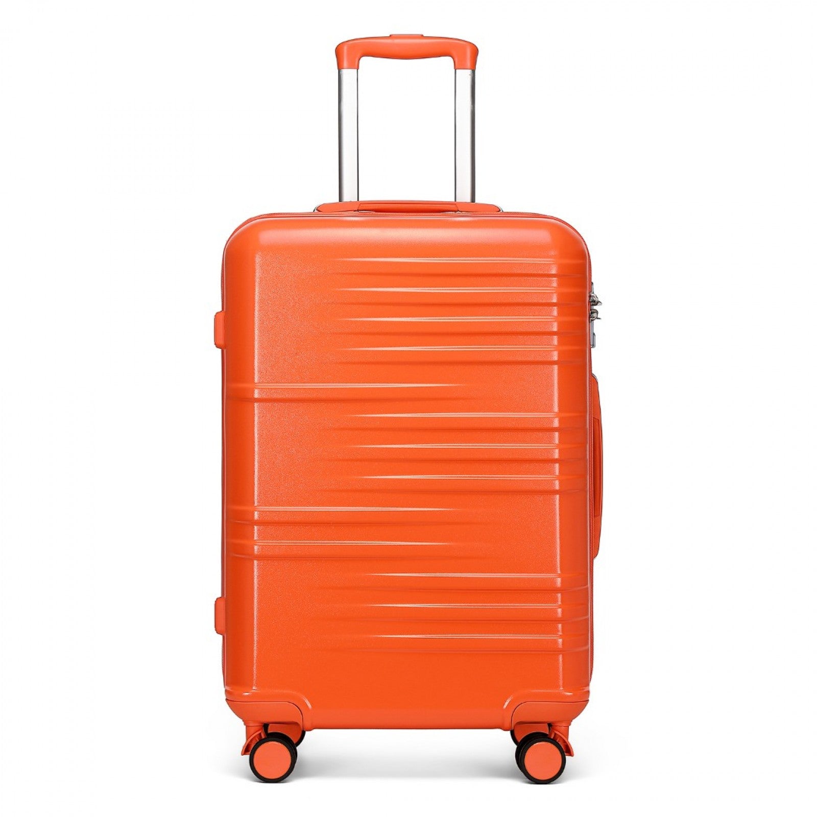 British Traveller 24 Inch Durable Polycarbonate and ABS Hard Shell Suitcase With TSA Lock - Orange