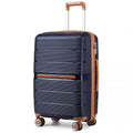 British Traveller 28 Inch Multi - Texture Polypropylene Hard Shell Suitcase With TSA Lock - Navy