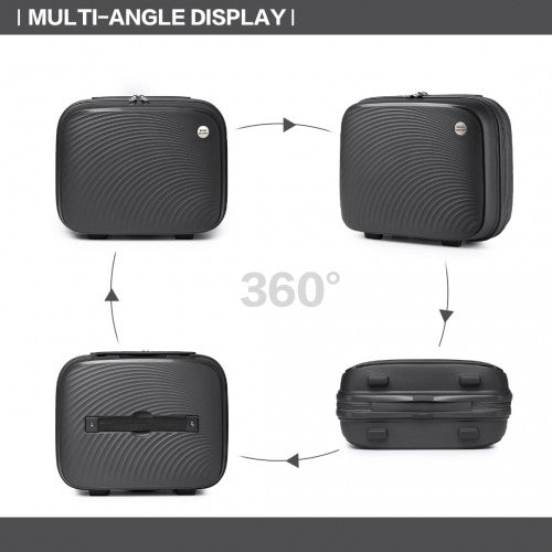 British Traveller Lightweight 14 Inch Polypropylene Vanity Case - Black