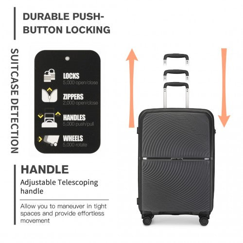 British Traveller 28 Inch Spinner Hard Shell PP Suitcase With TSA Lock - Black