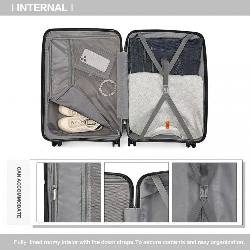 British Traveller 28 Inch Spinner Hard Shell PP Suitcase With TSA Lock - Black