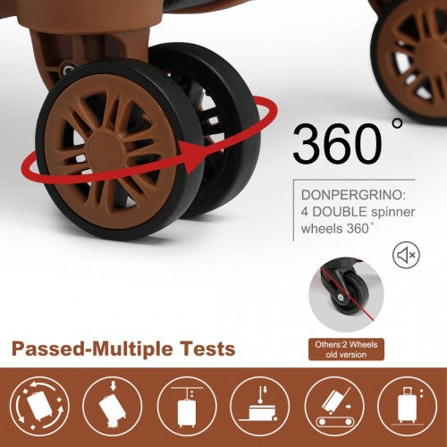 Kono 13/20 Inch Flexible Hard Shell ABS Suitcase With TSA Lock And Vanity Case - Black