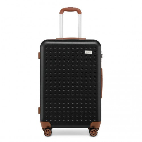 Kono 24 Inch Flexible Hard Shell ABS Suitcase With TSA Lock - Black