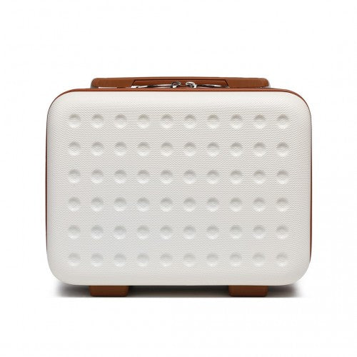 Kono 13 Inch Special Hard Shell ABS Vanity Case - Cream
