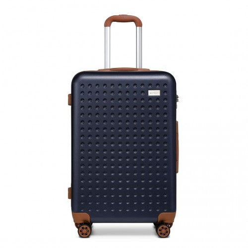 Kono 24 Inch Flexible Hard Shell ABS Suitcase With TSA Lock - Navy