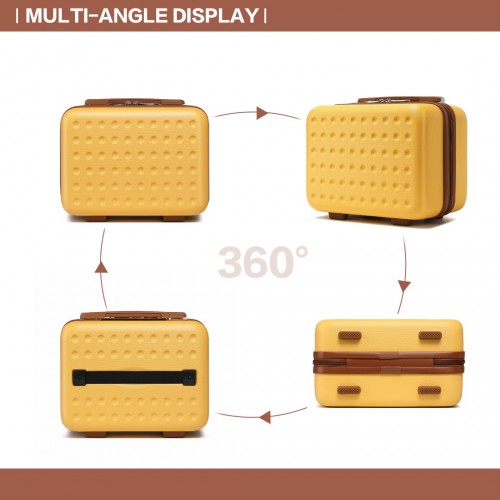 Kono 13 Inch Special Hard Shell ABS Vanity Case - Yellow