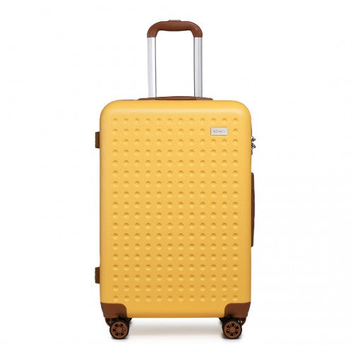 Kono 24 Inch Flexible Hard Shell ABS Suitcase With TSA Lock - Yellow