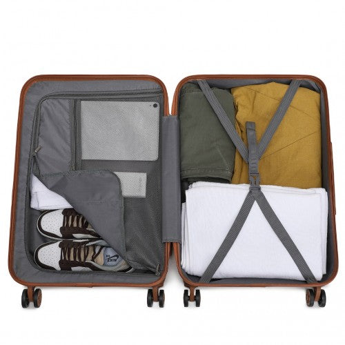 Kono 24 Inch Flexible Hard Shell ABS Suitcase With TSA Lock - Yellow