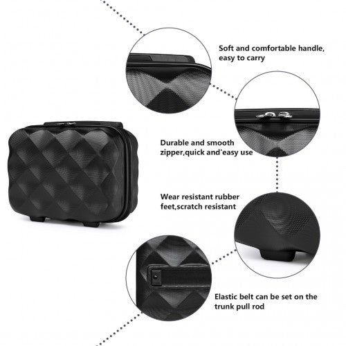 British Traveller 13 Inch Ultralight ABS And Polycarbonate Vanity Case - Black