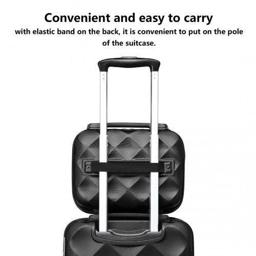 British Traveller 13 Inch Ultralight ABS And Polycarbonate Vanity Case - Black