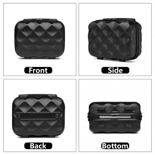 British Traveller 13 Inch Ultralight ABS And Polycarbonate Vanity Case - Black