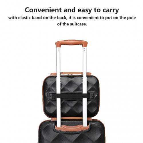 British Traveller 13 Inch Ultralight ABS And Polycarbonate Vanity Case - Black And Brown