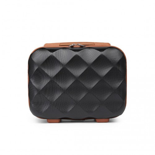 British Traveller 13 Inch Ultralight ABS And Polycarbonate Vanity Case - Black And Brown