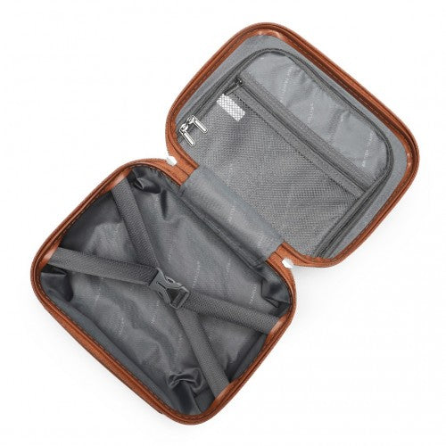 British Traveller 13 Inch Ultralight ABS And Polycarbonate Vanity Case - Black And Brown