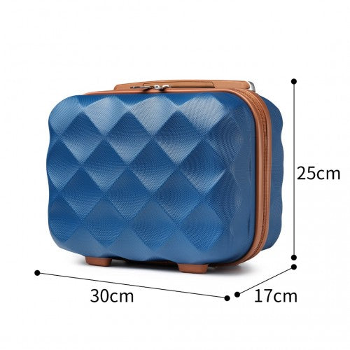 British Traveller 13 Inch Ultralight ABS And Polycarbonate Vanity Case - Navy And Brown