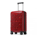Supercase Stylish 20 Inch Carry - On Polypropylene Hardshell Suitcase with Maze Pattern - Red