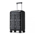 Supercase Stylish 20 Inch Carry - On Polypropylene Hardshell Suitcase with Maze Pattern - Black