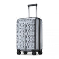 Supercase Stylish 20 Inch Carry - On Polypropylene Hardshell Suitcase with Maze Pattern - Silver