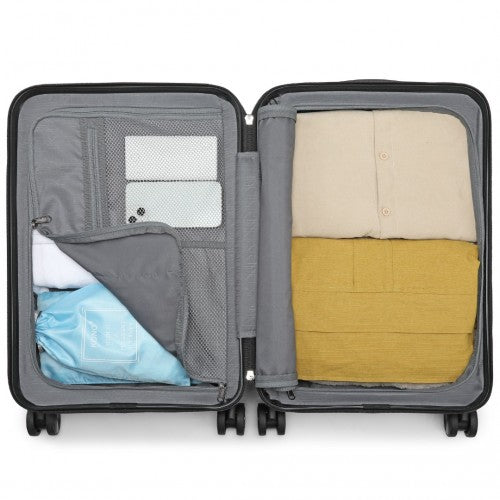 Supercase Stylish 20 Inch Carry - On Polypropylene Hardshell Suitcase with Maze Pattern - Black