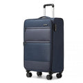 British Traveller 20 Inch Lightweight Cabin Carry - On Suitcase with Soft Shell and Laptop Compartment - Navy