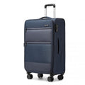 British Traveller 24 Inch Lightweight Soft Shell Expandable Suitcase With TSA Lock - Navy