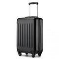 Kono Durable 20 Inch Lightweight ABS Vertical Textured Carry - On Suitcase with Secure 3 - Digit Lock - Black