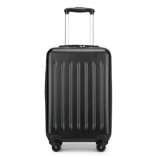 Kono Durable 20 Inch Lightweight ABS Vertical Textured Carry - On Suitcase with Secure 3 - Digit Lock - Black