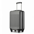 Kono Durable 20 Inch Lightweight ABS Vertical Textured Carry - On Suitcase with Secure 3 - Digit Lock - Grey