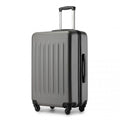Kono Durable 24 Inch Lightweight ABS Vertical Textured Check - in Suitcase with Secure 3 - Digit Lock - Grey