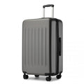 Kono Durable 28 Inch Expandable ABS Vertical Textured Hard Shell Suitcase with Secure 3 - Digit Lock - Grey