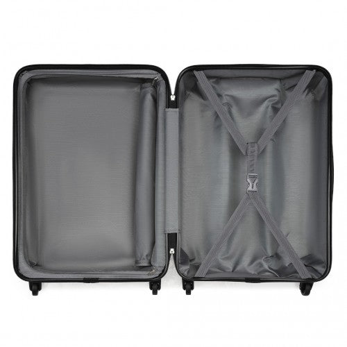 Kono Durable 28 Inch Expandable ABS Vertical Textured Hard Shell Suitcase with Secure 3 - Digit Lock - Nude