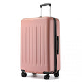 Kono Durable 28 Inch Expandable ABS Vertical Textured Hard Shell Suitcase with Secure 3 - Digit Lock - Nude